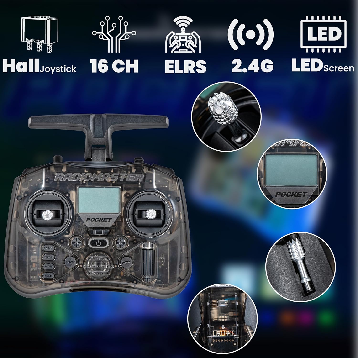 RadioMaster POCKET P16 2.4G Ra - огляд і ціна Controller Analog Stick